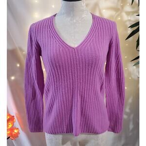 Banana Republic Filpucci Merino Wool Cashmere Ribbed Pink Sweater Womens Size M
